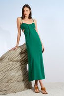 VESTIDO MIDI JERSEY DETALHE DECOTE