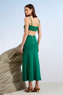 VESTIDO MIDI JERSEY DETALHE DECOTE