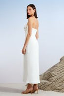 VESTIDO MIDI FLORES BORDADOS