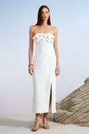 VESTIDO MIDI FLORES BORDADOS