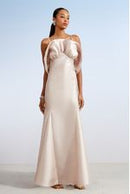 VESTIDO LONGO BABADO ESTRUTURADO