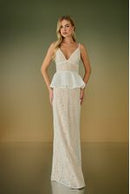 VESTIDO LONGO ARIEL RENDA PEPLUM