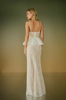 VESTIDO LONGO ARIEL RENDA PEPLUM