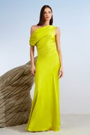 VESTIDO LONGO OMBRO DRAPE