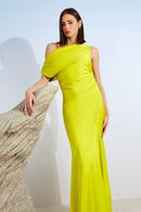 VESTIDO LONGO OMBRO DRAPE