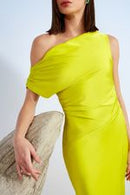 VESTIDO LONGO OMBRO DRAPE