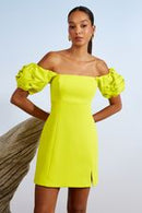 VESTIDO CURTO MANGA FLOR