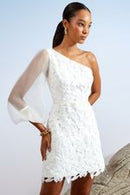 VESTIDO CURTO OMBRO SÓ GUIPURE BEL