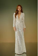 VESTIDO LONGO GABRIELA CROCHET PAETÊ