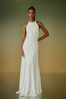 VESTIDO LONGO CINDY RECORTES E PESPONTOS