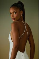 VESTIDO LONGO CINDY RECORTES E PESPONTOS