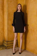 VESTIDO CURTO PUNHO FLOR