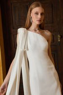 VESTIDO CREPE LAÇO OMBRO SÓ