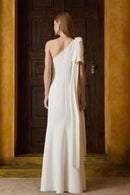 VESTIDO CREPE LAÇO OMBRO SÓ